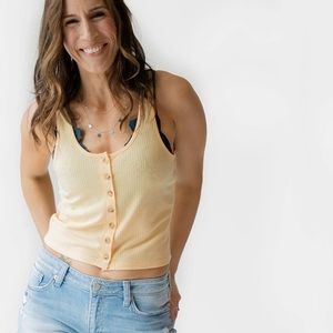 Kimari Sunshine Yellow Button Tank